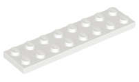 LEGO USED ~ Plate 2 x 8 ~ WHITE