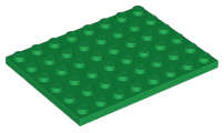LEGO USED Plate 6 x 8 GREEN