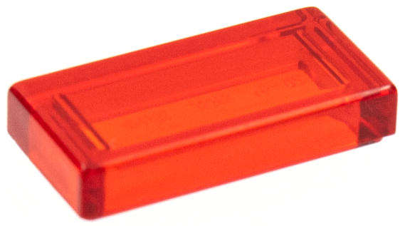USED LEGO Tile 1 x 2 TRANS RED