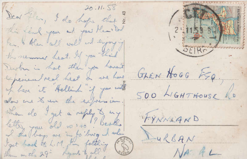 USED POST CARD MOZAMBIQUE