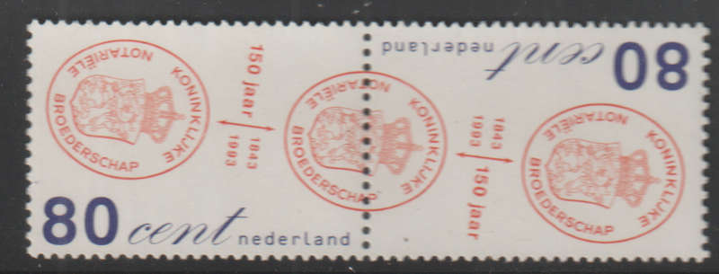 NETHERLANDS  1993 The 150th Anniversary of the Royal Dutch Notariate UMM SG 1671/2