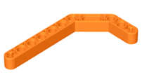 ORIGINAL LEGO Technic, Liftarm, Modified Bent Thick 1 x 11.5 Double USED ORANGE