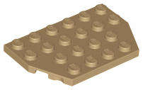 USED LEGO Wedge, Plate 4 x 6 Cut Corners DARK TAN