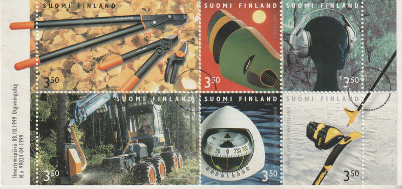 FINLAND 1999 Finnish design - Imperforated on 1 side CTO WITH CIRCLE ? SG 1566-71