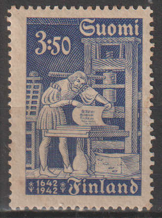 FINLAND 1942 The 300th anniversary of the first printed bible MM  SG 381