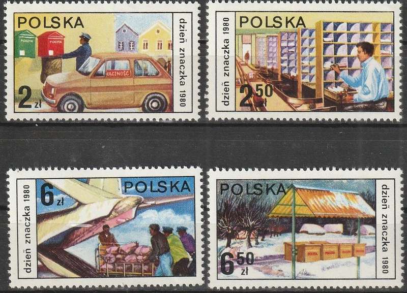 POLAND 1980 The Day of the Stamp 1980 UMM SG 2705-8