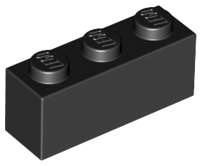 Lego (UESD) ~ Brick 1 x 3 ~ [Black]