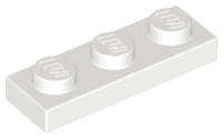 USED LEGO Plate 1 x3 WHITE