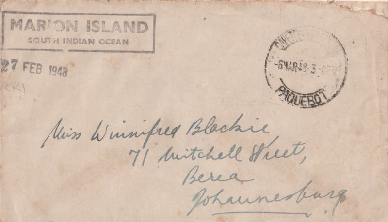 POSTAL HISTORY MARION ISLAND VERY RARE ITEM