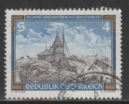 AUSTRIA 1986 The 100th Anniversary of the Observatory on the Sonnblick UNH SG 2102