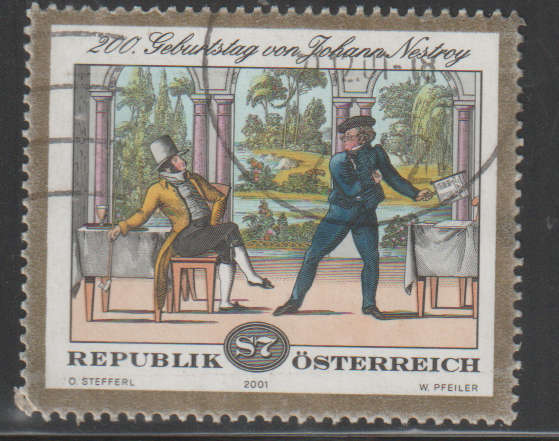 AUSTRIA 2001 The 200th Anniversary of the Birth of Johann Nestroy UNH SG 2597
