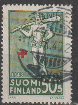 FINLAND 1943 Red Cross Charity - Feudal arms ULH  SG 385