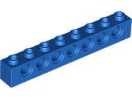 Lego (USED) ~ Technic Brick 1 x 8 with Holes ~  BLUE