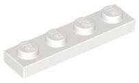 USED LEGO Plate 1 x 4 WHITE