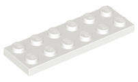 USED LEGO Plate 2 x 6 WHITE