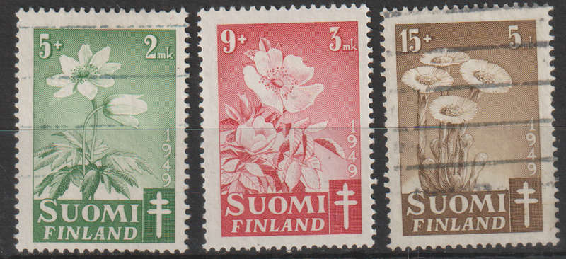 FINLAND 1949 The Prevention of Tuberculosis - Flowers ULH SG 475-7