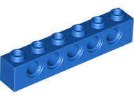 Lego (USED) ~ Technic Brick 1 x 6 with Holes ~  BLUE