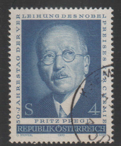 AUSTRIA 1973 The 50th Anniversary of the Nobel Prize for Chemistry Awarded to Fritz PreglUNH SG 1693