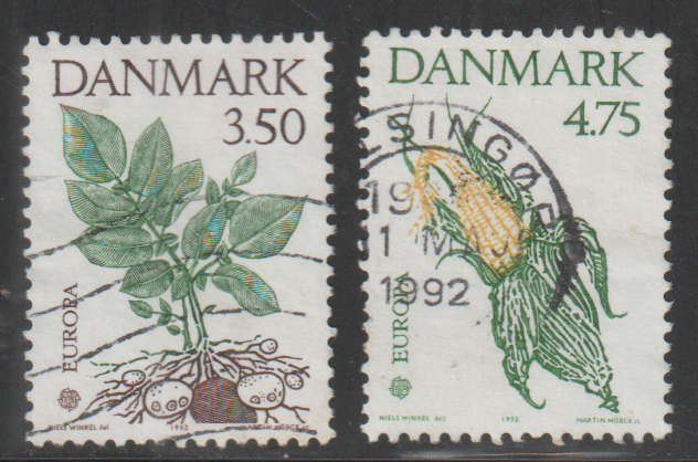 DENMARK 1992 EUROPA Stamps - The 500th Anniversary of the Discovery of America ULH SG 977/8