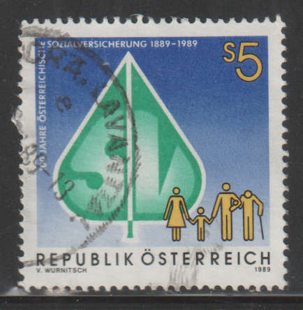 AUSTRIA 1989 The 100th Anniversary of Social Security in Austria UNH SG 2204
