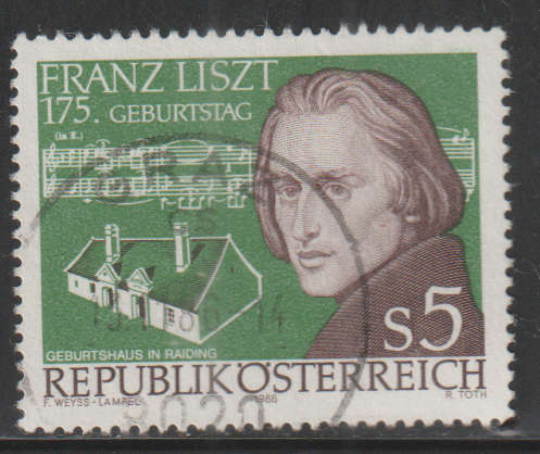 AUSTRIA 1986 The 175th Anniversary of the Birth of Franz Liszt UNH SG 2109