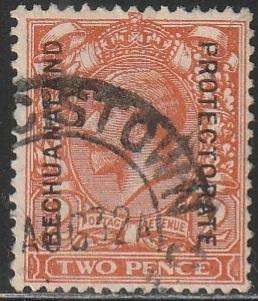 BECHUANALAND 1913 -1920 Great Britain Postage Stamps Issue of 1912-1913 Overprinted ULH SG 93