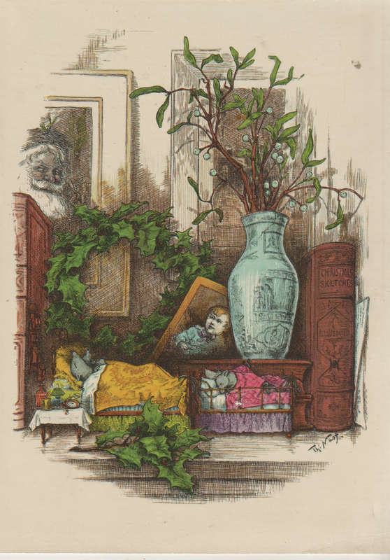 MINT CHRITMAS POSTCARD ILLUSTRATED BY THOMAS NAST