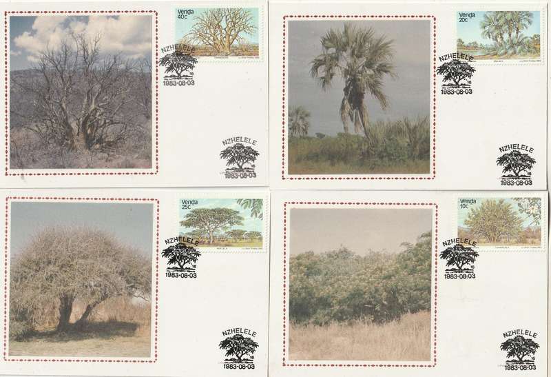 VENDA SILK MAXI CARD POST CARD SET 1983 Trees