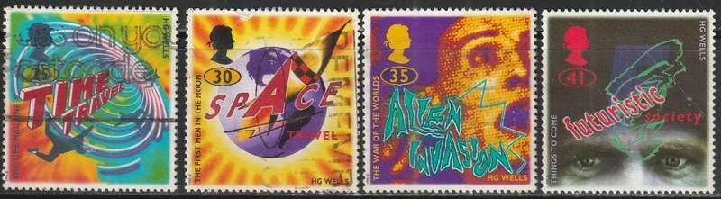 GB 1995 The Anniversary of H.G.Wells, Science Fiction Writer ULH SG 1878-81