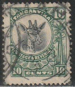 TANGANYIKA 1922 -1925 Giraffe VFU SG 75