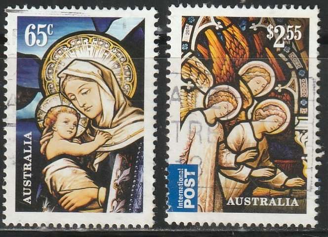 AUSTRALIA 2014 Christmas - Stained Glass ULH SG 4279/80