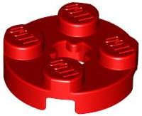 Lego (USED) ~ Plate, Round 2 x 2 with Axle Hole [Red]