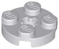 Lego (USED) ~Plate Round 2 x 2 with Axle Hole LIGHT BLUEISH GRAY