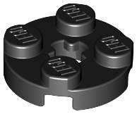 Lego (UESD) ~ Plate Round 2 x 2 with Axle Hole ~ [Black]