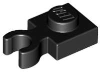 LEGO USED Plate Modified 1 x 1 with Open O Clip Thick (Vertical Grip) BLACK