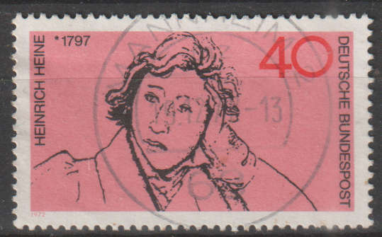 GERMANY 1972 The 175th Anniversary of the Birth of Heinrich Heine, Poet ULH SG 1644