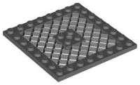 Lego (USED) ~Plate Modified 8 x 8 with Grille and Hole in Center ~ DARK BLUEISH GRAY