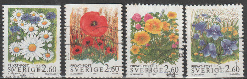 SWEDEN  1993 Discount Stamps - Summer Flowers ULH SG 1687-90