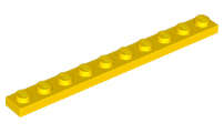 LEGO USED Plate 1 x 10 YELLOW