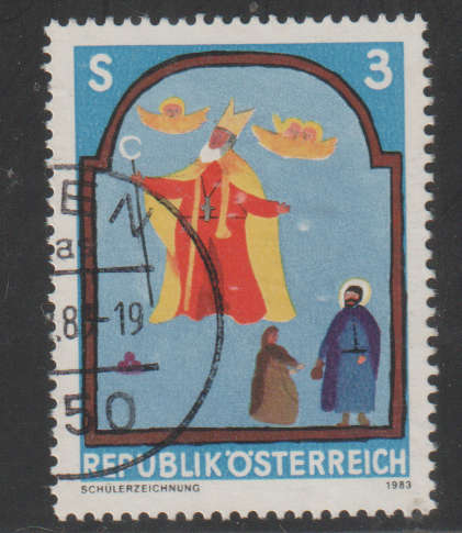 AUSTRIA 1983 Youth Stamp - Child's Drawing (St. Nicholas) UNH SG 1985