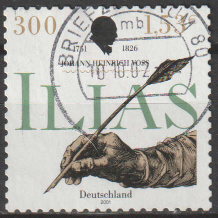 GERMANY  2001 The 250th Anniversary of the Birth of Johan Heinrich Voss, Writer ULH SG 3040A