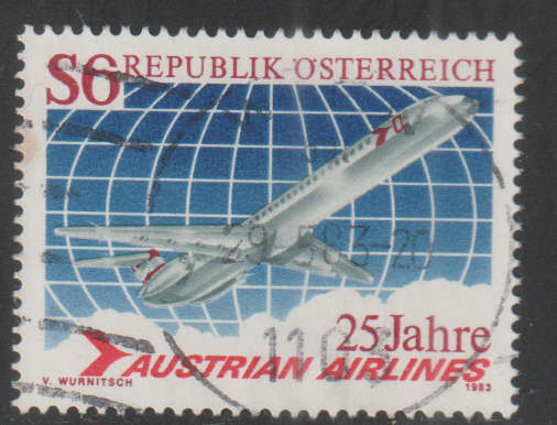 AUSTRIA 1983 The 25th Anniversary of Austrian Airlines UNH SG 1958
