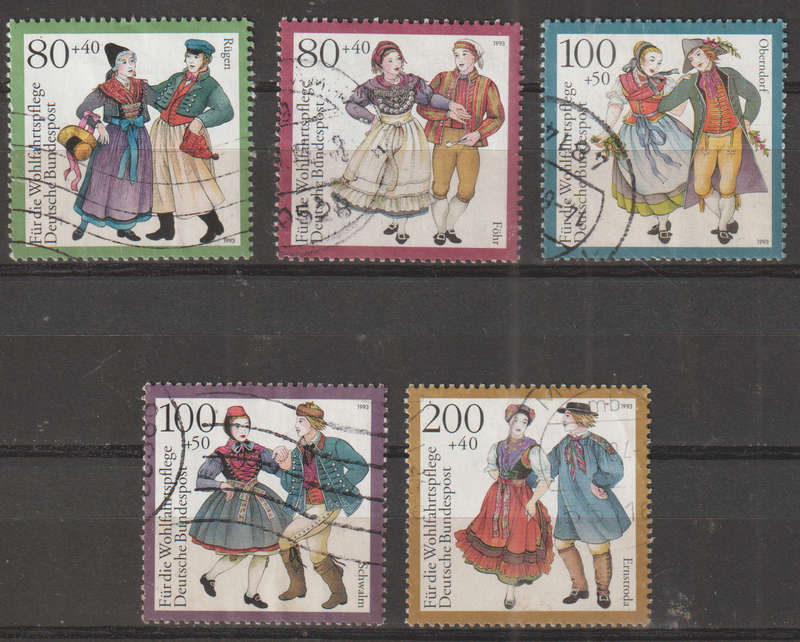 GERMANY 1993 Charity Stamps - Costumes ULH SG 2542-6