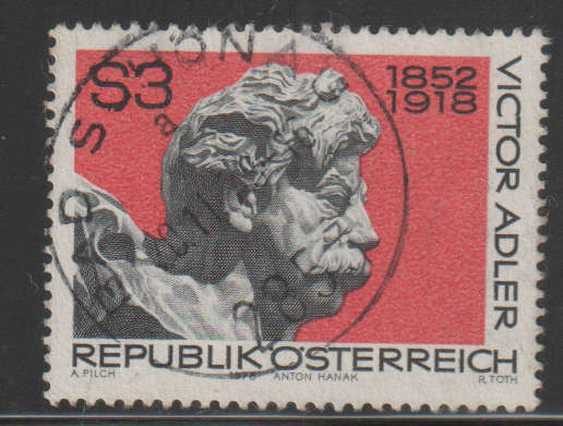 AUSTRIA 1978 The 60th Anniversary of the Death of Victor Adler UNH SG 1821