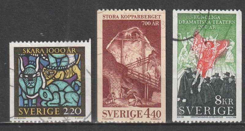 SWEDEN 1988 Anniversaries ULH SG 1399-1401