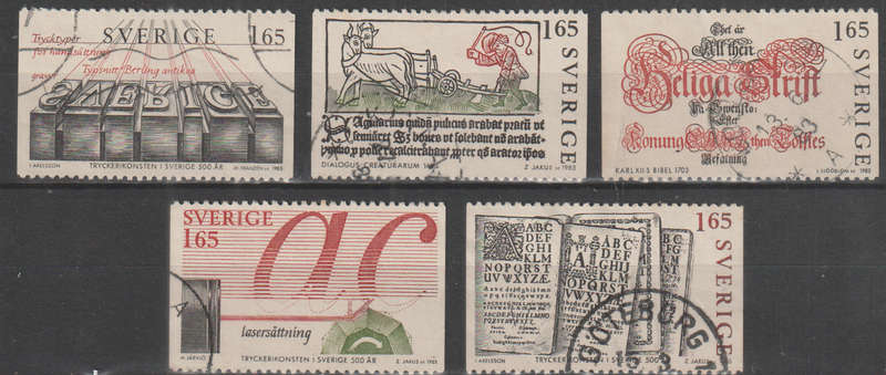 SWEDEN 1983 The 500th Anniversary of the Printing in Sweden ULH SG 1145-9