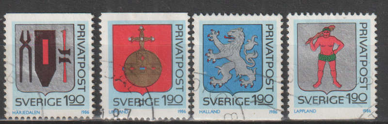 SWEDEN 1986 Discount Stamps - Coat of Arms ULH SG 1302-5