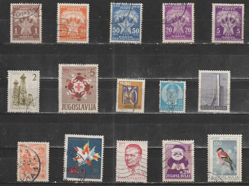 YUGOSLAVIA SELECTION BID PER STAMP TO TAKE ALL CARD EXCLUDED