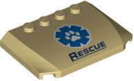 LEGO USED Wedge 4 x 6 x 2/3 Triple Curved with Wildlife Rescue Logo Pattern