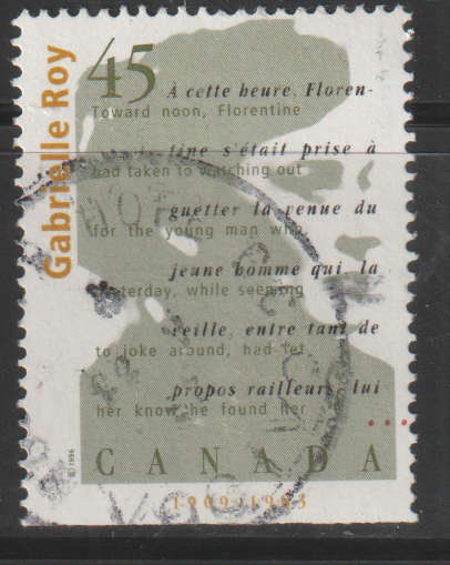 CANADA 1996 Canadian Authors - Imperforated Top or Bottom ULH SG 1708